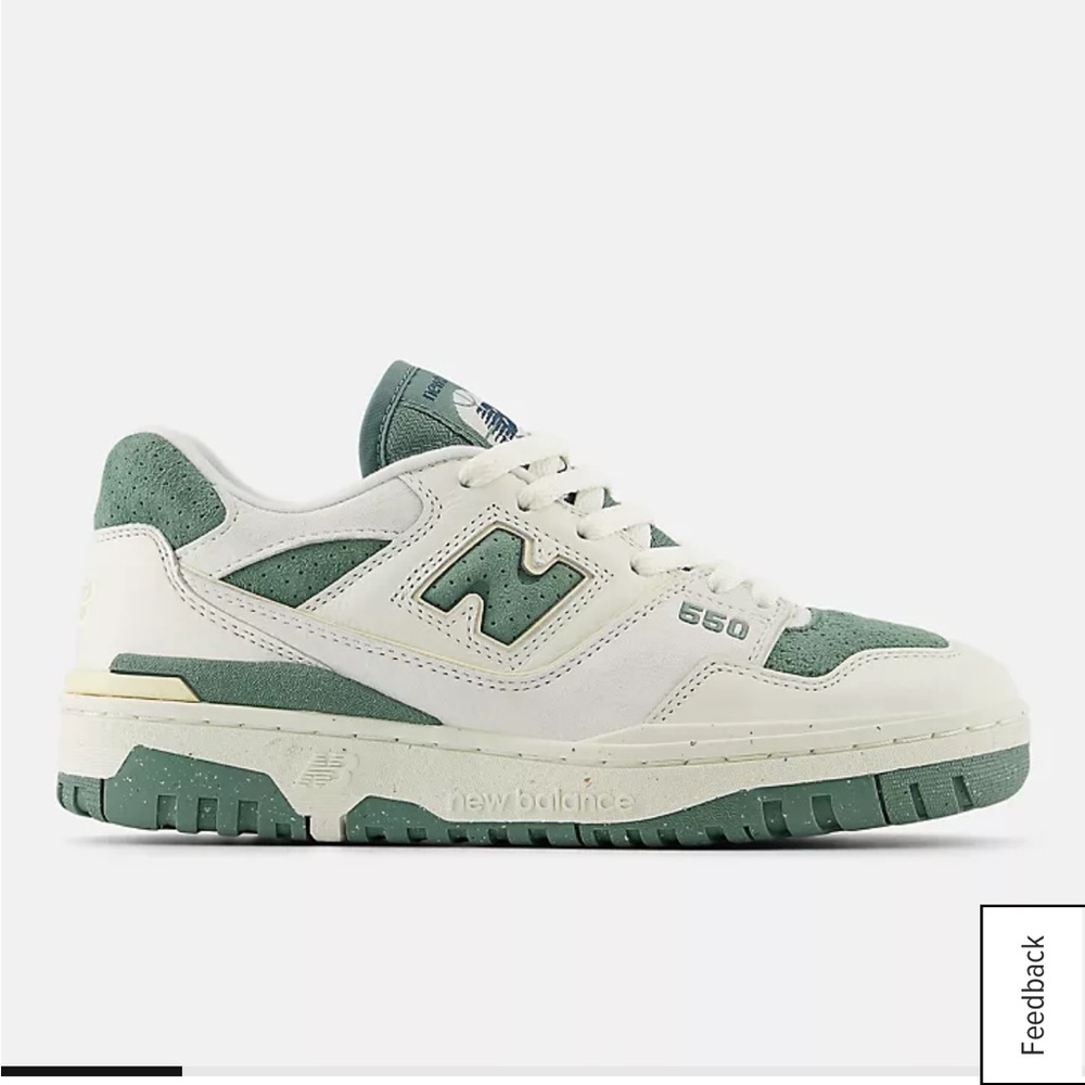 New Balance 550 Green and Cream Sneakers